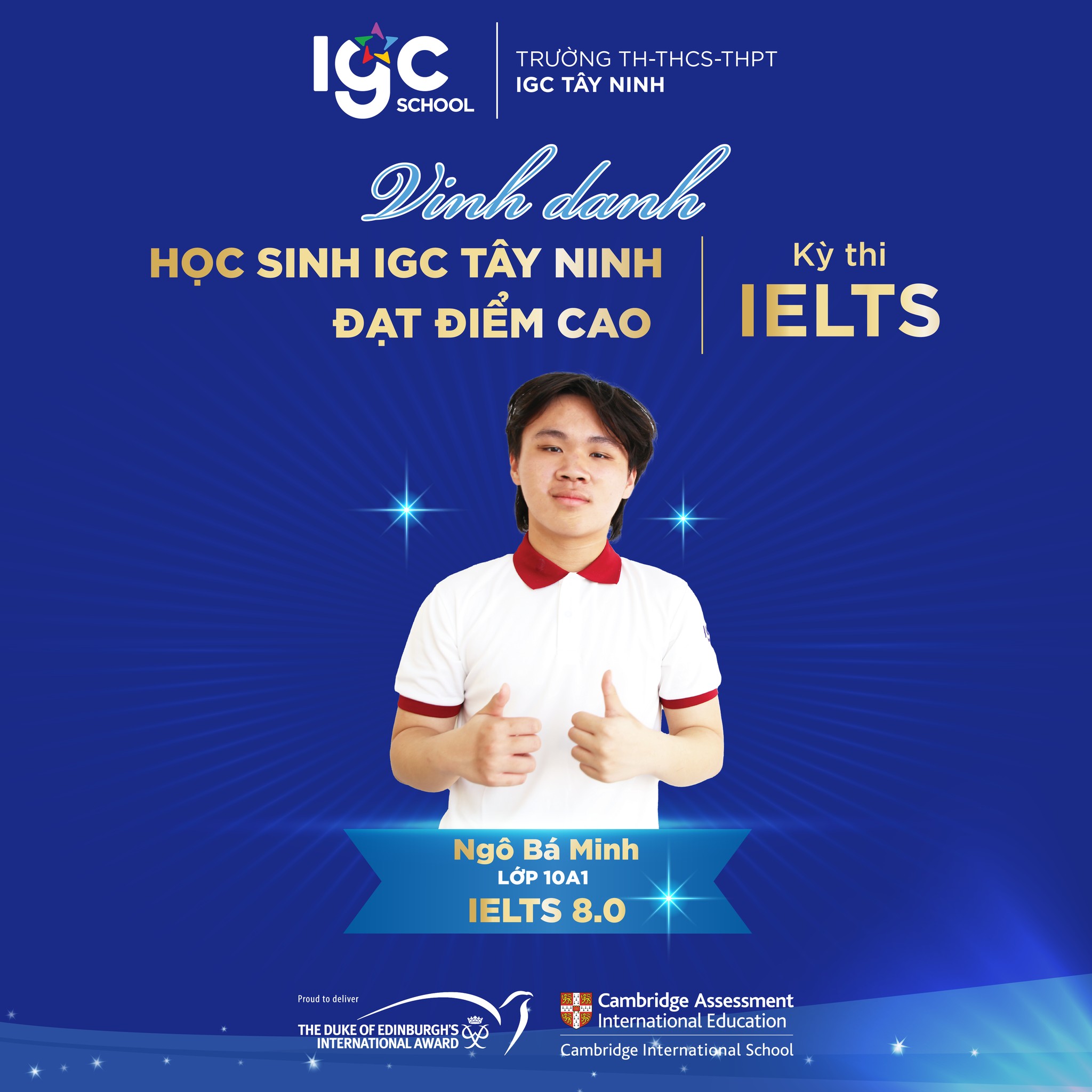 CHÚC MỪNG HỌC SINH IGC TÂY NINH ĐẠT THÀNH TÍCH IELTS ẤN TƯỢNG NĂM 2025