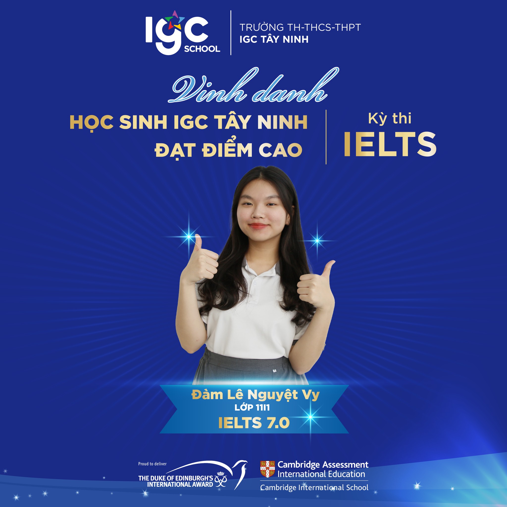 CHÚC MỪNG HỌC SINH IGC TÂY NINH ĐẠT THÀNH TÍCH IELTS ẤN TƯỢNG NĂM 2025