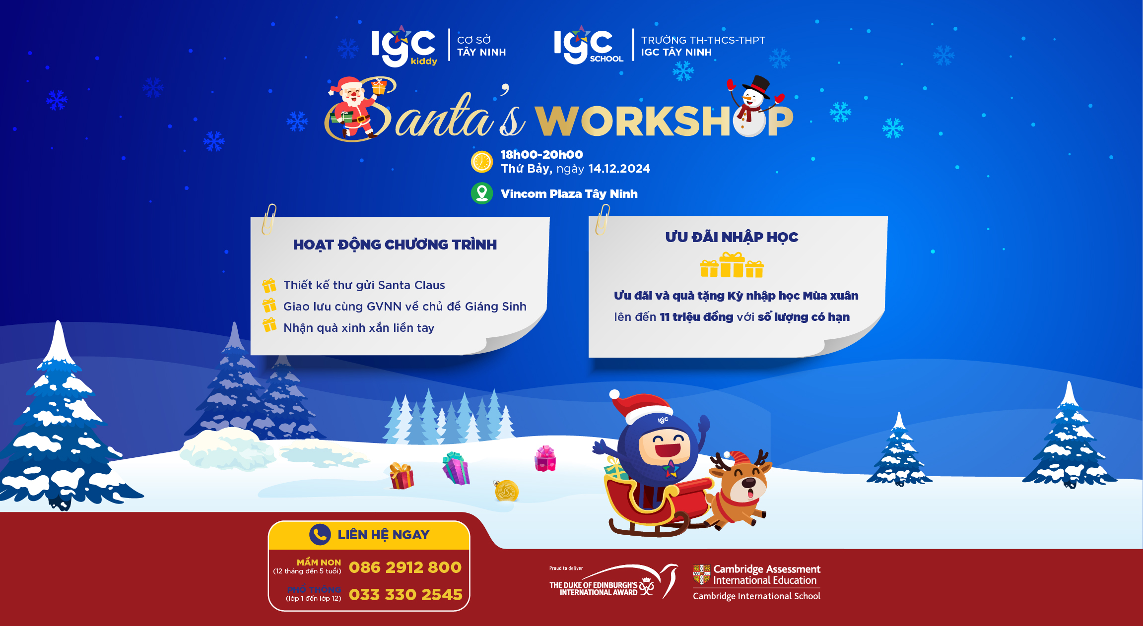 SANTA'S WORKSHOP - SỰ KIỆN GIÁNG SINH 2024 KỲ DIỆU CHO CÁC BẠN HỌC SINH!