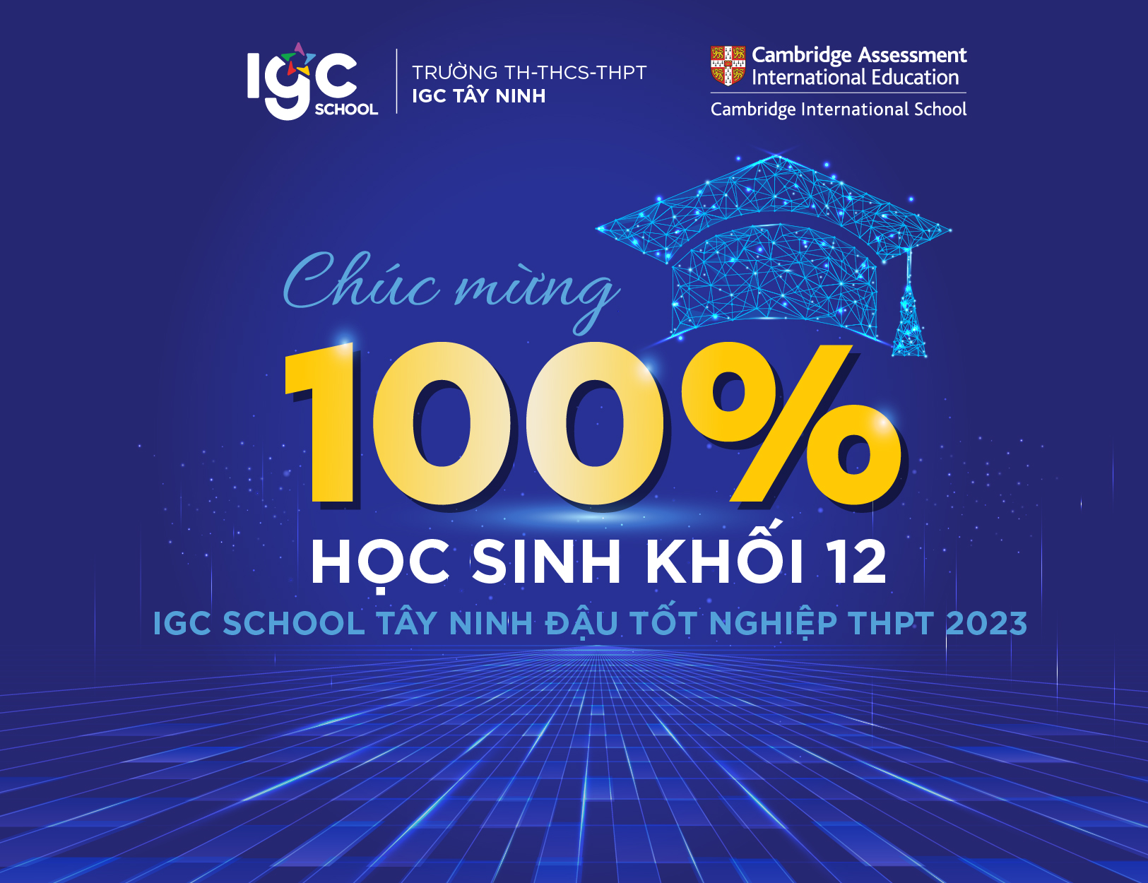 100% Học sinh khối 12 niên khóa 2022-2023 IGC School Tây Ninh đậu tốt nghiệp THPT