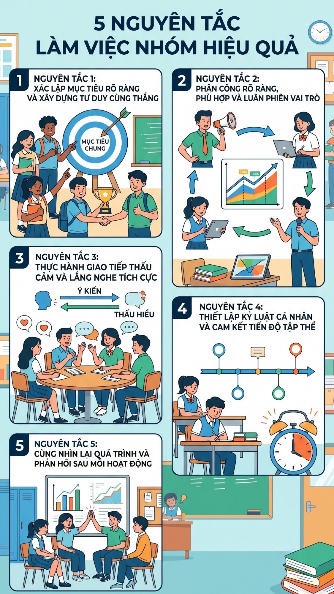 5 nguyên tắc làm việc nhóm hiệu quả