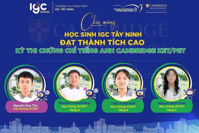 Chứng chỉ tiếng Anh Cambridge - KET, PET, IELTS tại IGC Tây Ninh