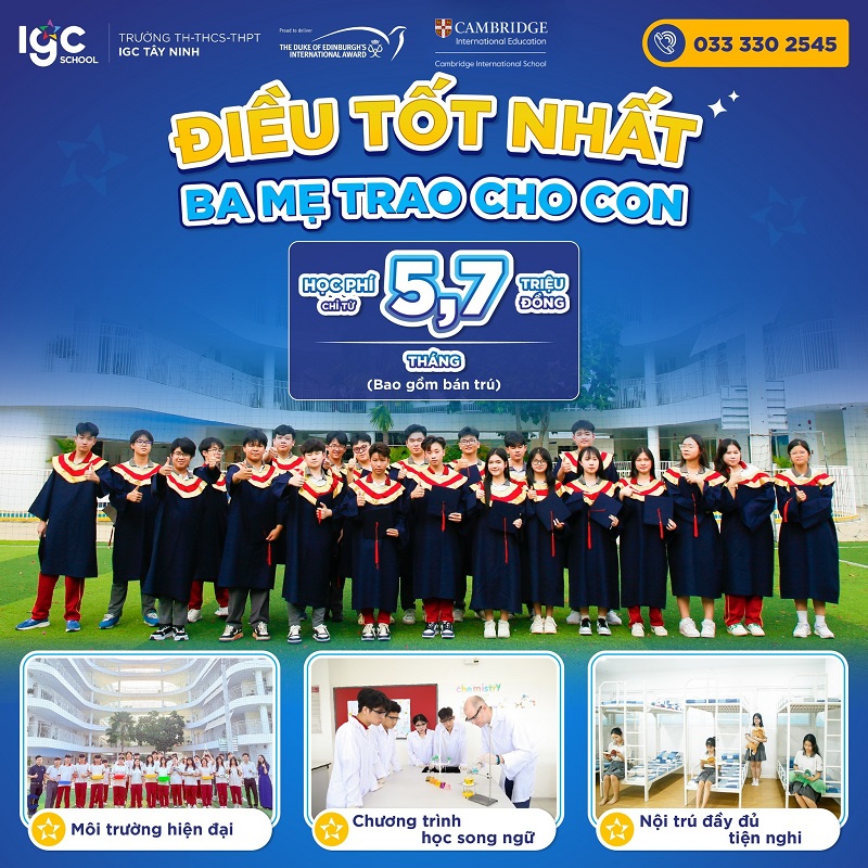 Chương trình hè IGC Tây Ninh - Phát Triển Toàn Diện Kỹ Năng, Tư Duy & Cảm Xúc Chương trình hè IGC Tây Ninh - Phát Triển Toàn Diện Kỹ Năng, Tư Duy & Cảm Xúc