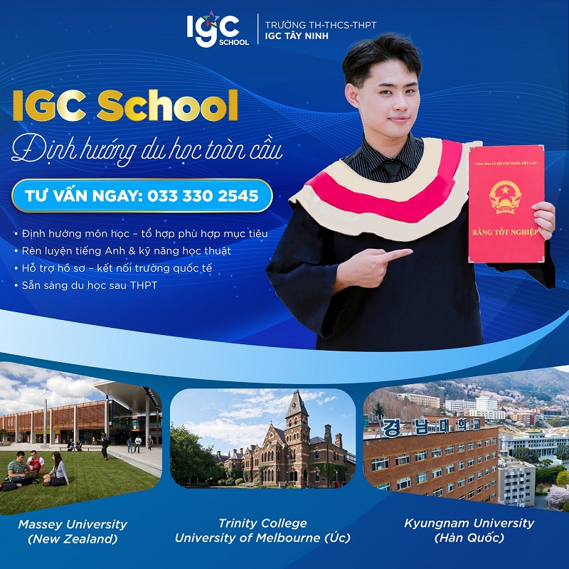 Học tại IGC Tây Ninh giúp học sinh vững kiến thức, định hướng hội nhập toàn cầu Học tại IGC Tây Ninh giúp học sinh vững kiến thức, định hướng hội nhập toàn cầu